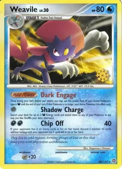 Secret Wonders Weavile [Snowflake-Stamp] Pokémon card